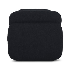 Moe's Home Scout Daybed – Retro-inspired Bouclé Comfort With Soft Curved Design Perfect For Modern Spaces Black Upholstery, 95% Polyester,5% Arcrylic,Frame, Mdf,Plywood,Pine Fo-1009-02