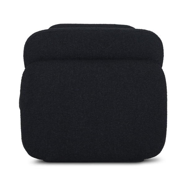 Moe's Home Scout Daybed – Retro-inspired Bouclé Comfort With Soft Curved Design Perfect For Modern Spaces Black Upholstery, 95% Polyester,5% Arcrylic,Frame, Mdf,Plywood,Pine Fo-1009-02