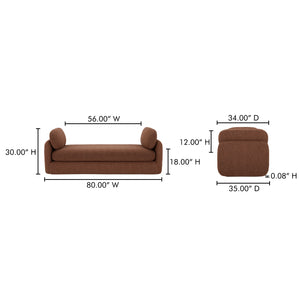 Moe's Home Scout Daybed – Retro-inspired Bouclé Comfort With Soft Curved Design Perfect For Modern Spaces Brown Upholstery,
Polyester 86% Acrylic 7% Wool 7%.,Frame, Mdf,Plywood,Pine Fo-1009-03