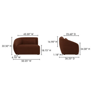 Moe's Home Amelia Modular Sectional Sofa – Cozy, Eco-friendly Design With Supportive Backrest & Lumbar Cushion Brown Upholstery, 100% Polyester,Frame, Mdf,Plywood,Pine Fo-1010-03