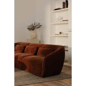 Moe's Home Amelia Modular Sectional Sofa – Cozy, Eco-friendly Design With Supportive Backrest & Lumbar Cushion Brown Upholstery, 100% Polyester,Frame, Mdf,Plywood,Pine Fo-1011-03