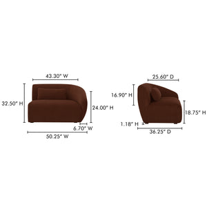 Moe's Home Amelia Modular Sectional Sofa – Cozy, Eco-friendly Design With Supportive Backrest & Lumbar Cushion Brown Upholstery, 100% Polyester,Frame, Mdf,Plywood,Pine Fo-1011-03