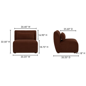 Moe's Home Amelia Modular Sectional Sofa – Cozy, Eco-friendly Design With Supportive Backrest & Lumbar Cushion Brown Upholstery, 100% Polyester,Frame, Mdf,Plywood,Pine Fo-1012-03