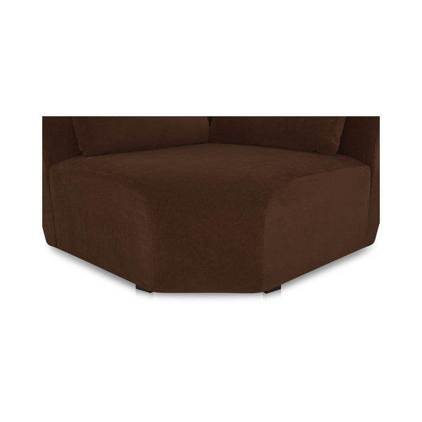 Moe's Home Amelia Modular Sectional Sofa – Cozy, Eco-friendly Design With Supportive Backrest & Lumbar Cushion Brown Upholstery, 100% Polyester,Frame, Mdf,Plywood,Pine Fo-1013-03