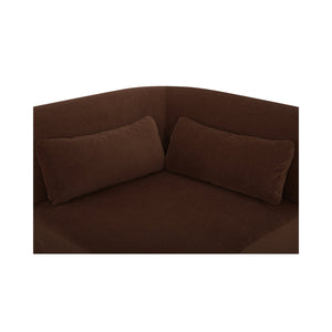 Moe's Home Amelia Modular Sectional Sofa – Cozy, Eco-friendly Design With Supportive Backrest & Lumbar Cushion Brown Upholstery, 100% Polyester,Frame, Mdf,Plywood,Pine Fo-1013-03