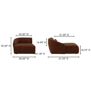 Moe's Home Amelia Modular Sectional Sofa – Cozy, Eco-friendly Design With Supportive Backrest & Lumbar Cushion Brown Upholstery, 100% Polyester,Frame, Mdf,Plywood,Pine Fo-1014-03
