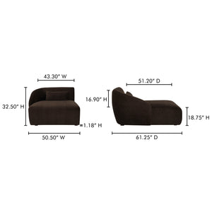 Moe's Home Amelia Modular Sectional Sofa – Cozy, Eco-friendly Design With Supportive Backrest & Lumbar Cushion Brown Upholstery, 100% Polyester,Frame, Mdf,Plywood,Pine Fo-1014-20