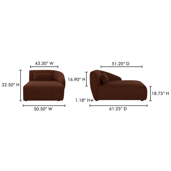 Moe's Home Amelia Modular Sectional Sofa – Cozy, Eco-friendly Design With Supportive Backrest & Lumbar Cushion Brown Upholstery, 100% Polyester,Frame, Mdf,Plywood,Pine Fo-1015-03
