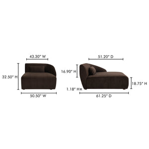 Moe's Home Amelia Modular Sectional Sofa – Cozy, Eco-friendly Design With Supportive Backrest & Lumbar Cushion Brown Upholstery, 100% Polyester,Frame, Mdf,Plywood,Pine Fo-1015-20