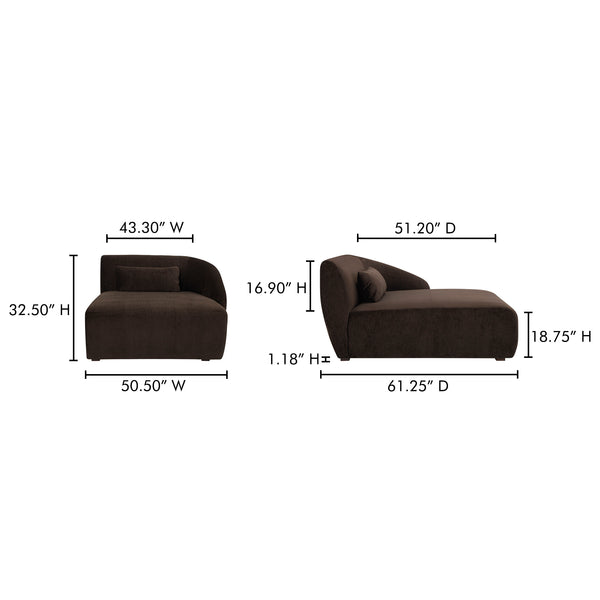 Moe's Home Amelia Modular Sectional Sofa – Cozy, Eco-friendly Design With Supportive Backrest & Lumbar Cushion Brown Upholstery, 100% Polyester,Frame, Mdf,Plywood,Pine Fo-1015-20