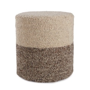 Jaipur Living Jaipur Living Micco Boucle Wool Cylinder Pouf Shearling Texture Neutral Accent Footrest Cream POF100543