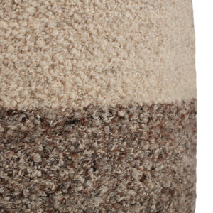 Jaipur Living Jaipur Living Micco Boucle Wool Cylinder Pouf Shearling Texture Neutral Accent Footrest Cream POF100543
