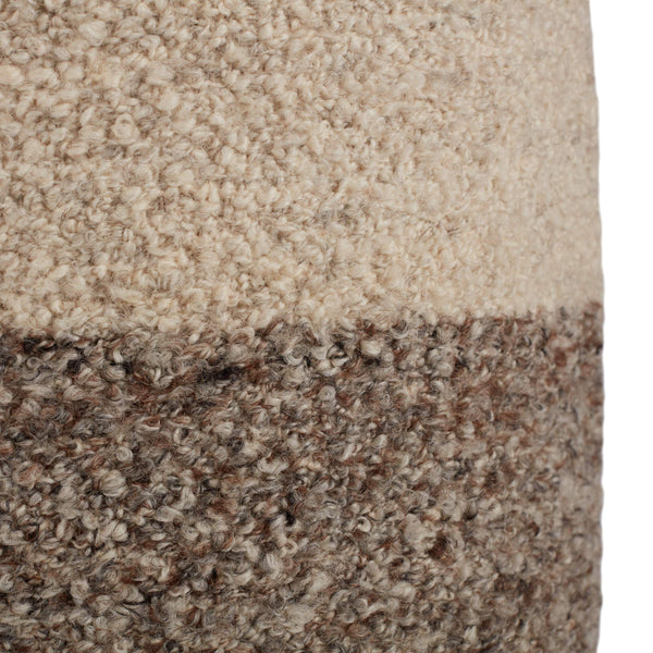 Jaipur Living Jaipur Living Micco Boucle Wool Cylinder Pouf Shearling Texture Neutral Accent Footrest Cream POF100543