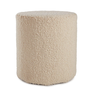 Jaipur Living Jaipur Living Boucle Wool Cylinder Pouf Shearling Texture Modern Minimalist Accent POF100544
