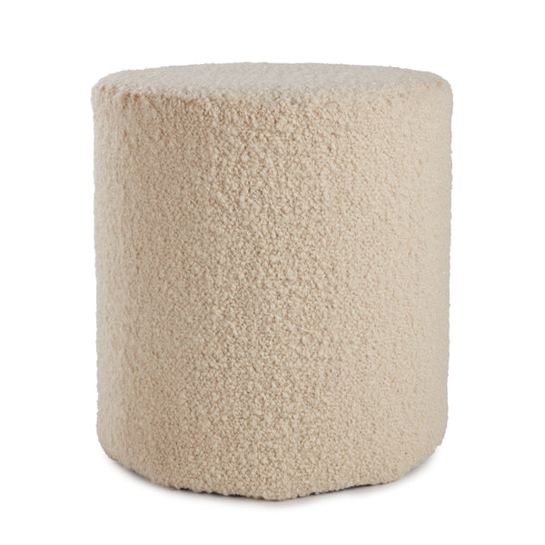 Jaipur Living Jaipur Living Boucle Wool Cylinder Pouf Shearling Texture Modern Minimalist Accent POF100544