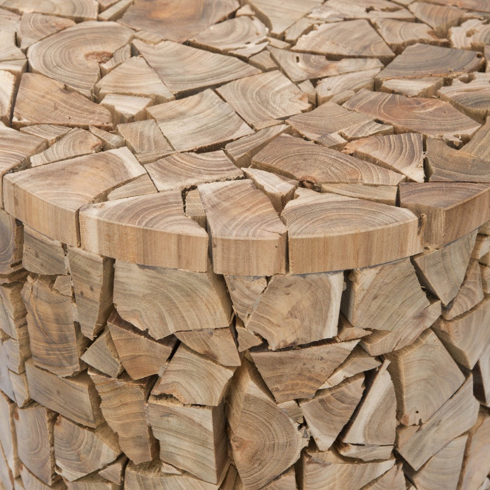 Safavieh Canyon Teak Round Stool – Handcrafted Organic Accent For Seating, Side Table, Or Decorative Use FOX1000A