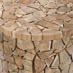 Safavieh Canyon Teak Round Stool – Handcrafted Organic Accent For Seating, Side Table, Or Decorative Use FOX1000A