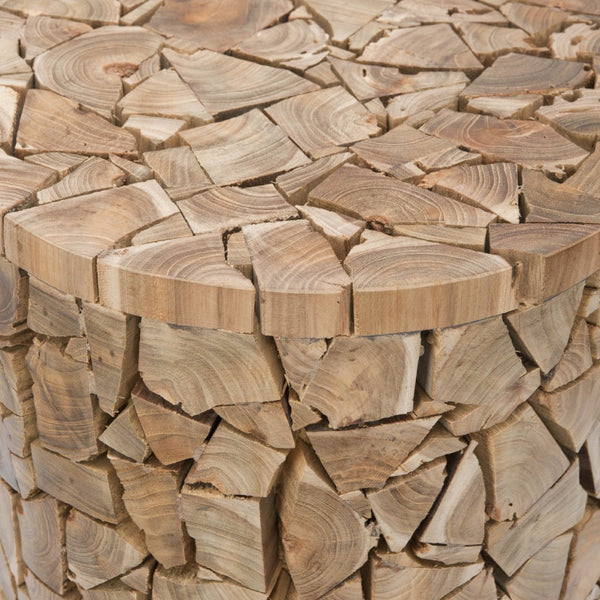 Safavieh Canyon Teak Round Stool – Handcrafted Organic Accent For Seating, Side Table, Or Decorative Use FOX1000A