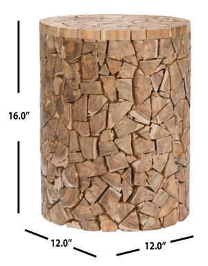Safavieh Canyon Teak Round Stool – Handcrafted Organic Accent For Seating, Side Table, Or Decorative Use FOX1000A