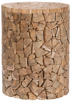 Safavieh Canyon Teak Round Stool – Handcrafted Organic Accent For Seating, Side Table, Or Decorative Use FOX1000A