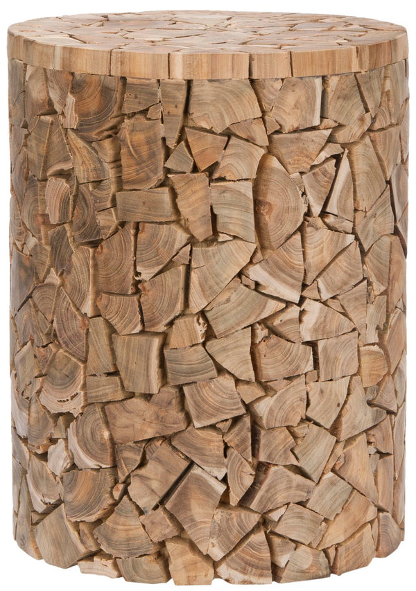 Safavieh Canyon Teak Round Stool – Handcrafted Organic Accent For Seating, Side Table, Or Decorative Use FOX1000A