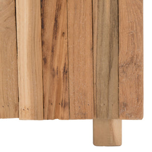 Safavieh Richmond Rustic Teak Block End Table - Handcrafted Medium Oak Accent Table For Any Room Decor FOX1001A