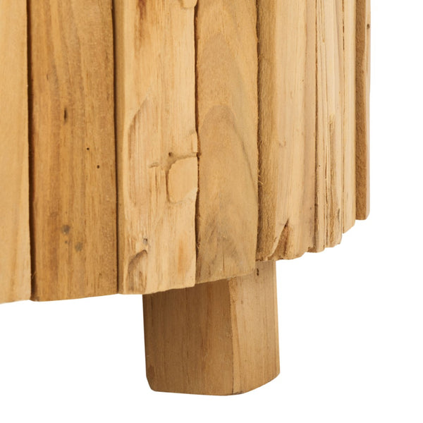 Safavieh Richmond Rustic Round End Table - Reclaimed Teak With Butcher-Block Design For Stylish Spaces FOX1002A
