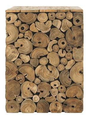 Safavieh Jefferson Rustic Stool - Versatile Reclaimed Teak Accent, Eco-Friendly, No Assembly, Light Oak Finish FOX1004A