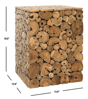 Safavieh Jefferson Rustic Stool - Versatile Reclaimed Teak Accent, Eco-Friendly, No Assembly, Light Oak Finish FOX1004A