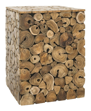 Safavieh Jefferson Rustic Stool - Versatile Reclaimed Teak Accent, Eco-Friendly, No Assembly, Light Oak Finish FOX1004A
