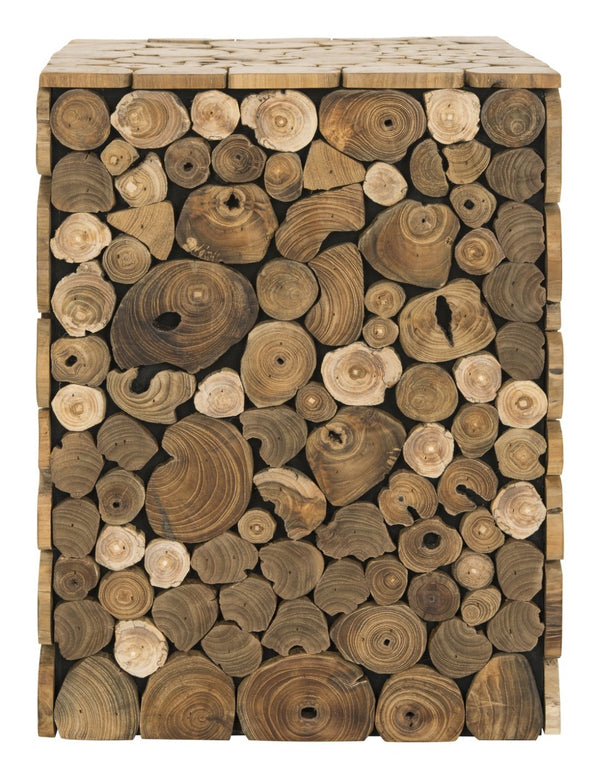 Safavieh Jefferson Rustic Stool - Versatile Reclaimed Teak Accent, Eco-Friendly, No Assembly, Light Oak Finish FOX1004A