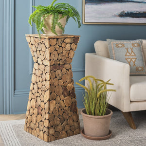 Safavieh Jefferson Stand - Handcrafted Elongated Hourglass Table With Reclaimed Teak, Rustic Elegance & Style FOX1005A