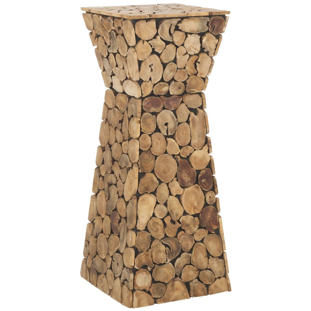 Safavieh Jefferson Stand - Handcrafted Elongated Hourglass Table With Reclaimed Teak, Rustic Elegance & Style FOX1005A