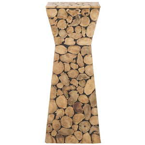 Safavieh Jefferson Stand - Handcrafted Elongated Hourglass Table With Reclaimed Teak, Rustic Elegance & Style FOX1005A