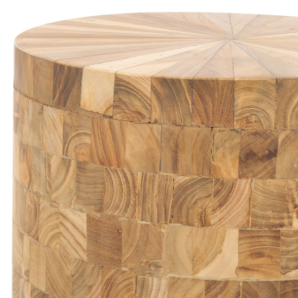 Safavieh Tioga Stool - Chic Geometric Accent In Reclaimed Teak With Light Maple Finish For Modern Spaces FOX1006A