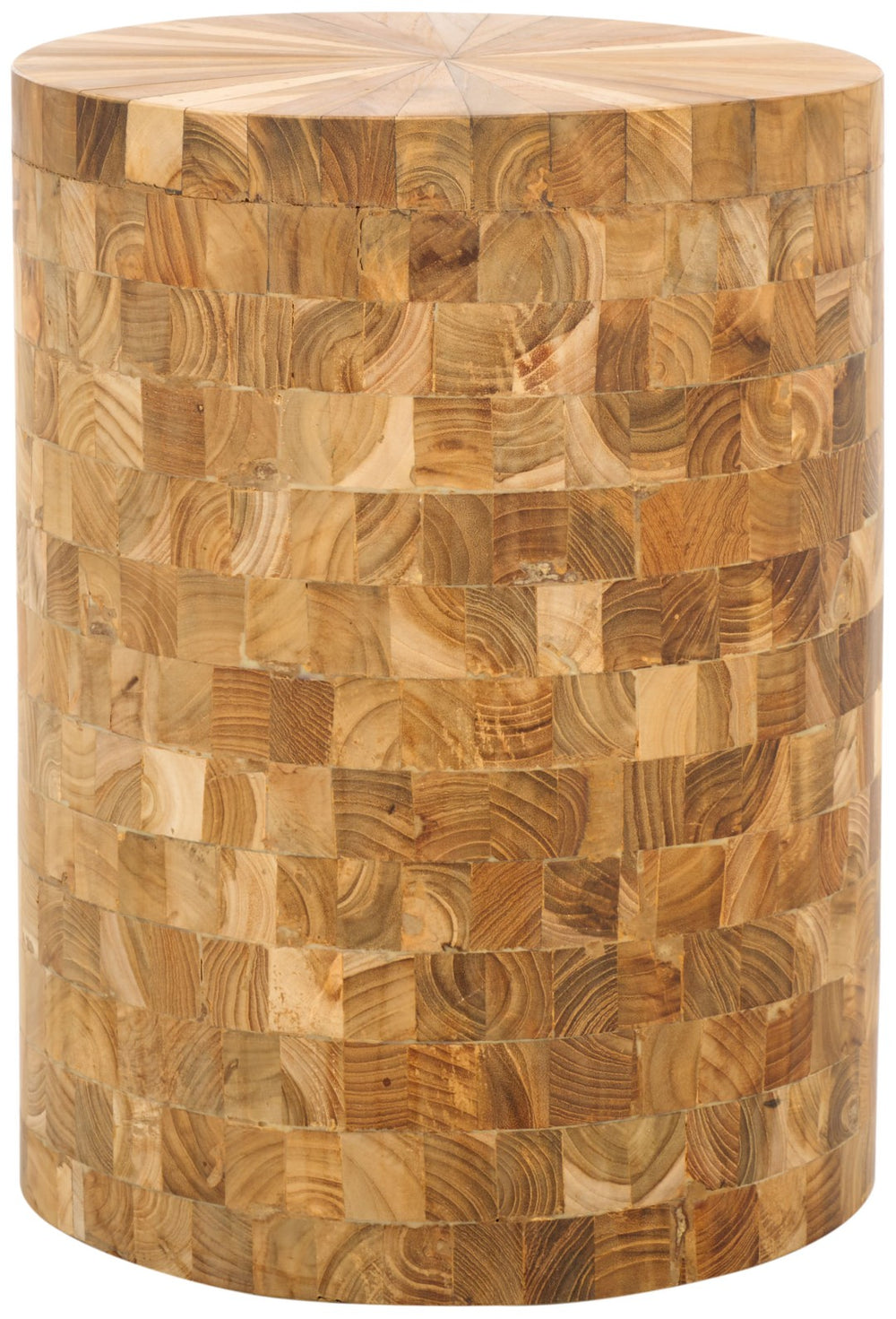 Safavieh Tioga Stool - Chic Geometric Accent In Reclaimed Teak With Light Maple Finish For Modern Spaces FOX1006A