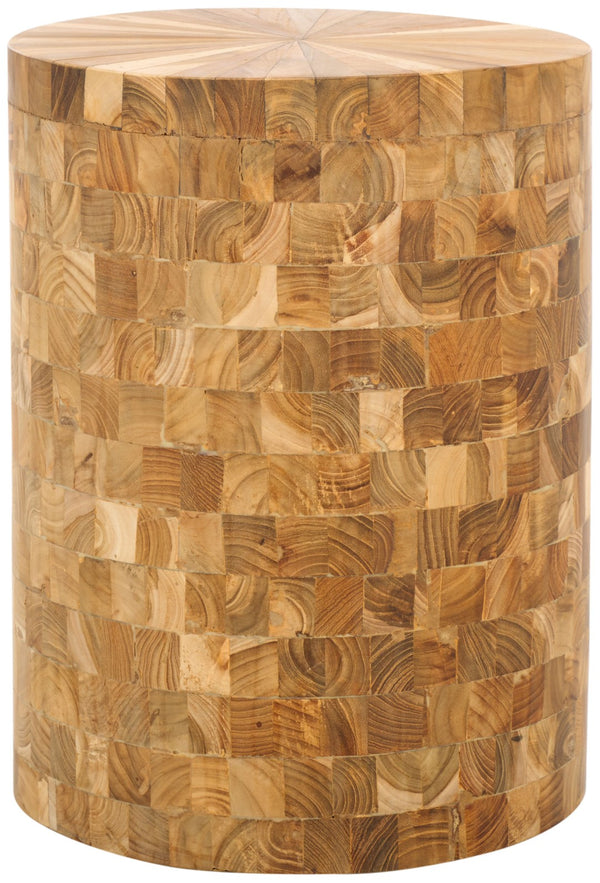 Safavieh Tioga Stool - Chic Geometric Accent In Reclaimed Teak With Light Maple Finish For Modern Spaces FOX1006A