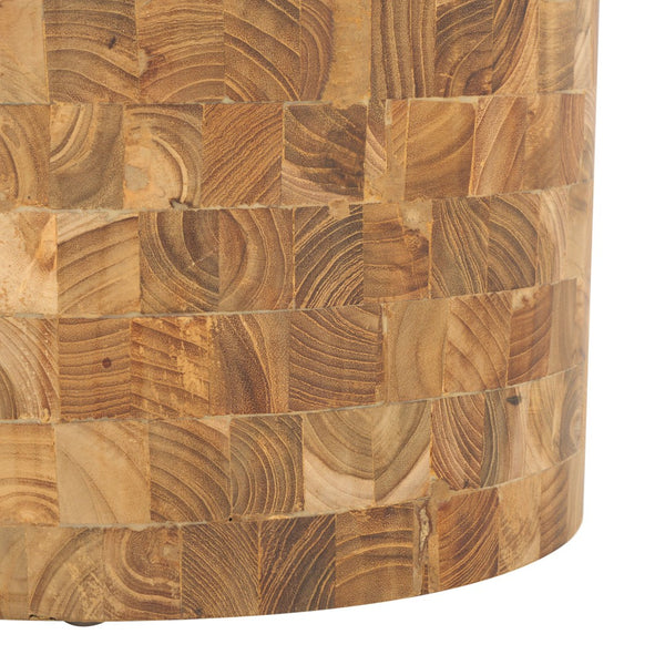 Safavieh Tioga Stool - Chic Geometric Accent In Reclaimed Teak With Light Maple Finish For Modern Spaces FOX1006A