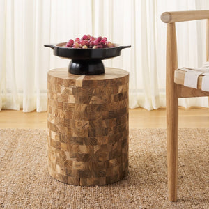 Safavieh Tioga Stool - Chic Geometric Accent In Reclaimed Teak With Light Maple Finish For Modern Spaces FOX1006A