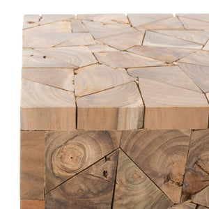 Safavieh Forbes Teak Square Stool - Handcrafted Reclaimed Wood Accent Table For Stylish Living Spaces FOX1007A