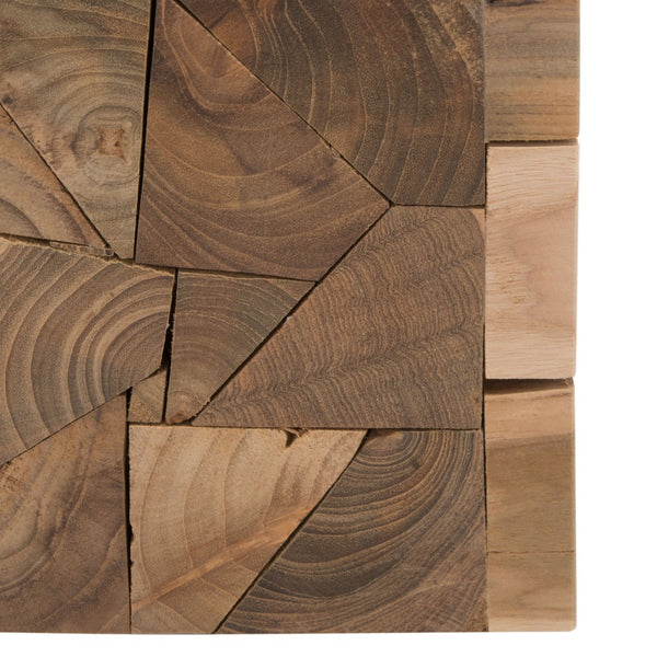 Safavieh Forbes Teak Square Stool - Handcrafted Reclaimed Wood Accent Table For Stylish Living Spaces FOX1007A