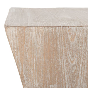 Safavieh Natak Curved Oak Side Table - Sculptural Accent For Modern & Rustic Spaces, Perfect Nightstand Option FOX1009A
