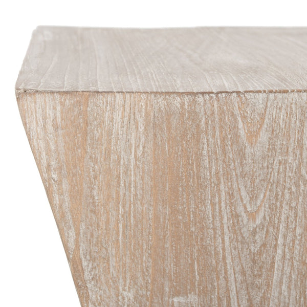 Safavieh Natak Curved Oak Side Table - Sculptural Accent For Modern & Rustic Spaces, Perfect Nightstand Option FOX1009A