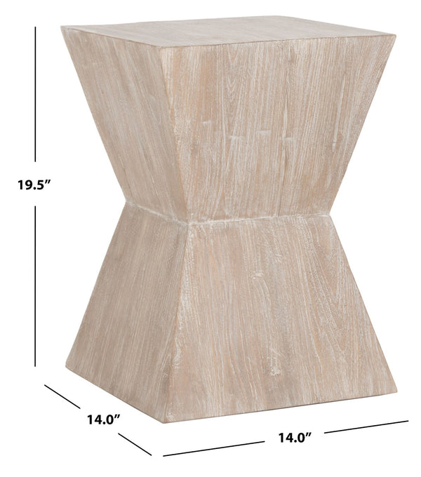 Safavieh Natak Curved Oak Side Table - Sculptural Accent For Modern & Rustic Spaces, Perfect Nightstand Option FOX1009A