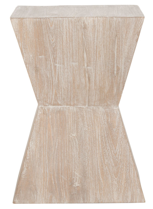Safavieh Natak Curved Oak Side Table - Sculptural Accent For Modern & Rustic Spaces, Perfect Nightstand Option FOX1009A
