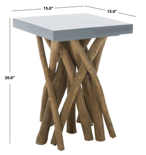 Safavieh Hartwick Organic Teak Branch Side Table - Modern Accent Table For Living Room Or Bedroom Decor Grey FOX1019B