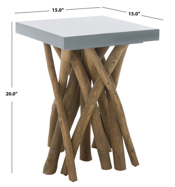 Safavieh Hartwick Organic Teak Branch Side Table - Modern Accent Table For Living Room Or Bedroom Decor Grey FOX1019B