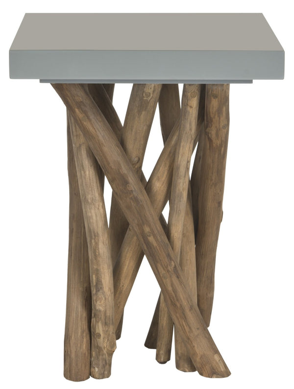 Safavieh Hartwick Organic Teak Branch Side Table - Modern Accent Table For Living Room Or Bedroom Decor Grey FOX1019B