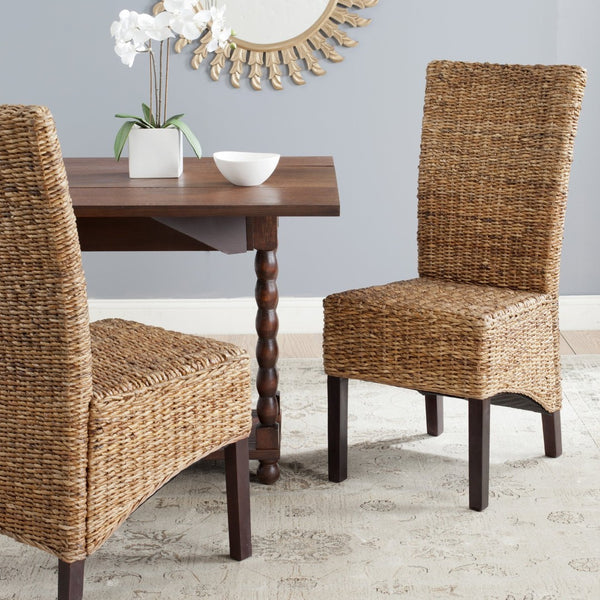 Safavieh KISKA Side Chairs - Set of 2, Dark Brown Coastal-Inspired Dining Chairs for Elegant Comfort FOX1021A-SET2