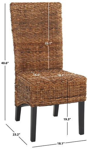 Safavieh KISKA Side Chairs - Set of 2, Dark Brown Coastal-Inspired Dining Chairs for Elegant Comfort FOX1021A-SET2